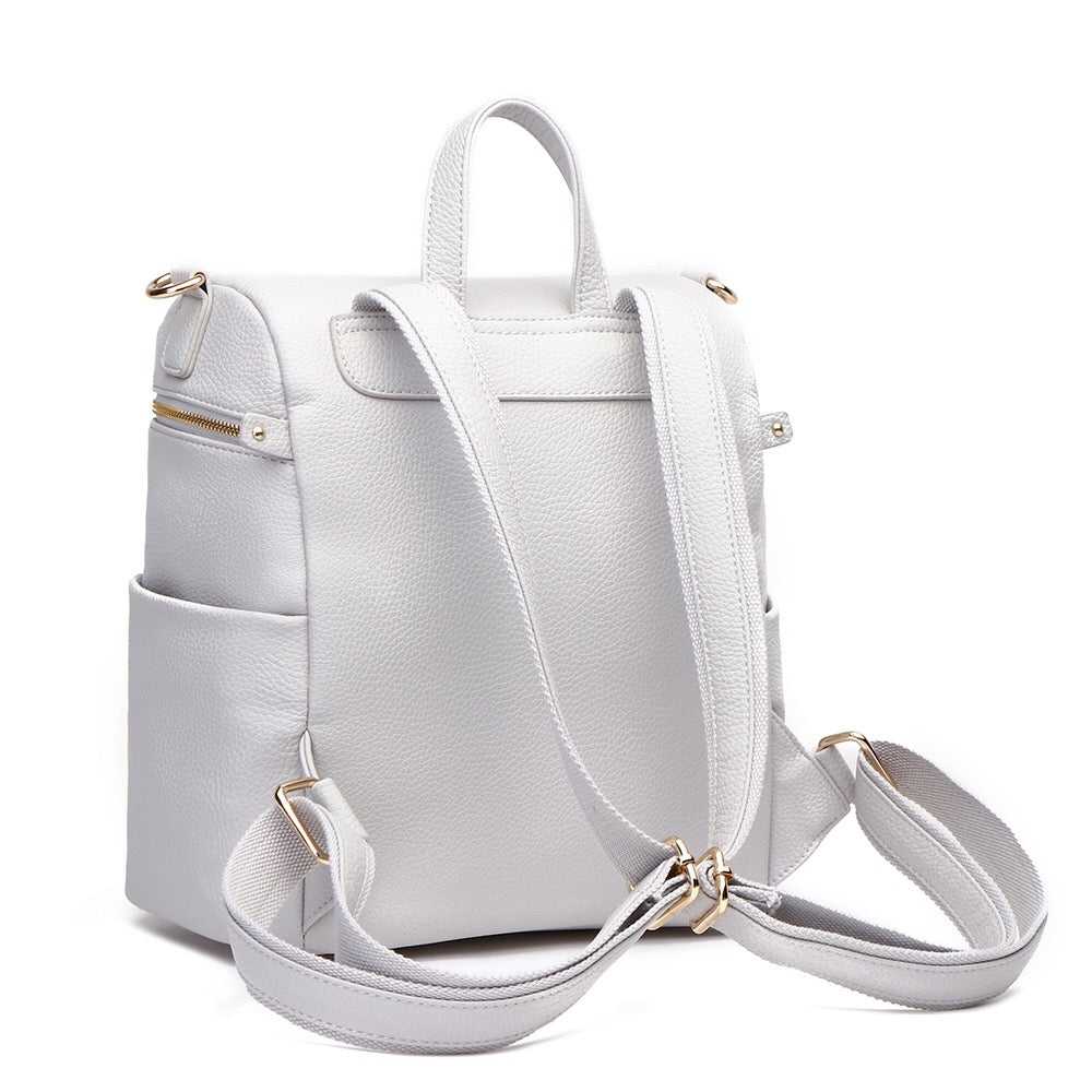 Three Little Tots Petit Diaper Bag Stone Grey, back view