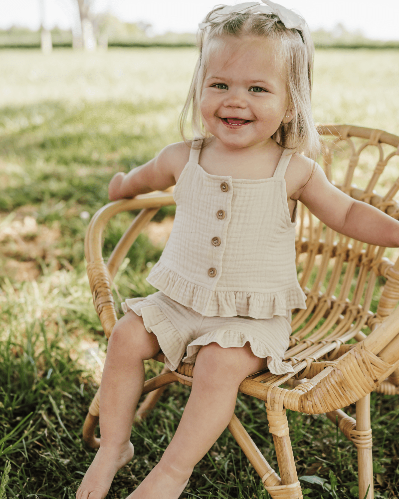 Tate Button Front Two-Piece Set - Toasted Oat