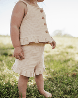 Tate Button Front Two-Piece Set - Toasted Oat