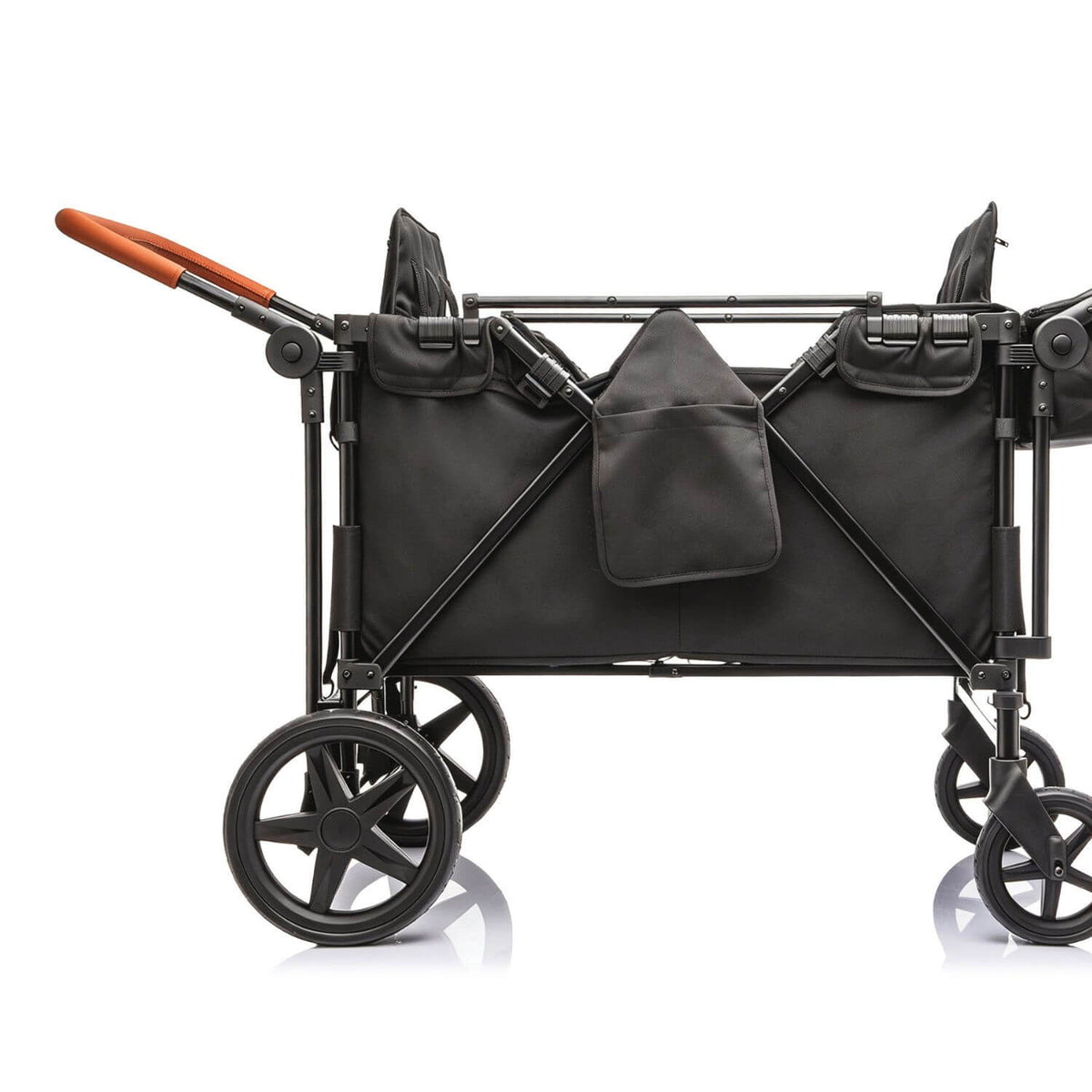 ToyRides Elite Wagon Stroller W/ Removable 4-Seater, Extra-Thick Support Bar & Higher 212 Load Capacity, Black