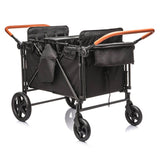 ToyRides Elite Wagon Stroller W/ Removable 4-Seater, Extra-Thick Support Bar & Higher 212 Load Capacity, Black