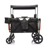 ToyRides Elite Wagon Stroller W/ Removable 4-Seater, Extra-Thick Support Bar & Higher 212 Load Capacity, Black