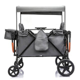 ToyRides Elite Wagon Stroller W/ Removable 4-Seater, Extra-Thick Support Bar & Higher 212 Load Capacity, Gray