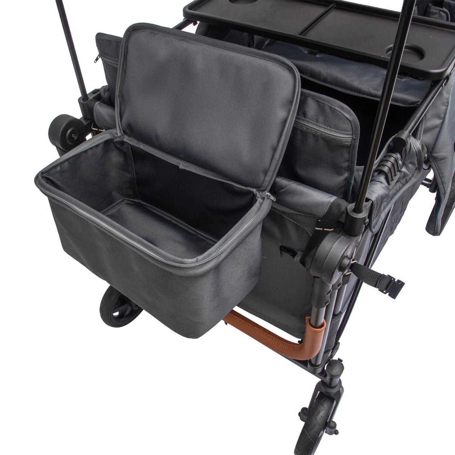 ToyRides Elite Wagon Stroller W/ Removable 4-Seater, Extra-Thick Support Bar & Higher 212 Load Capacity, Gray