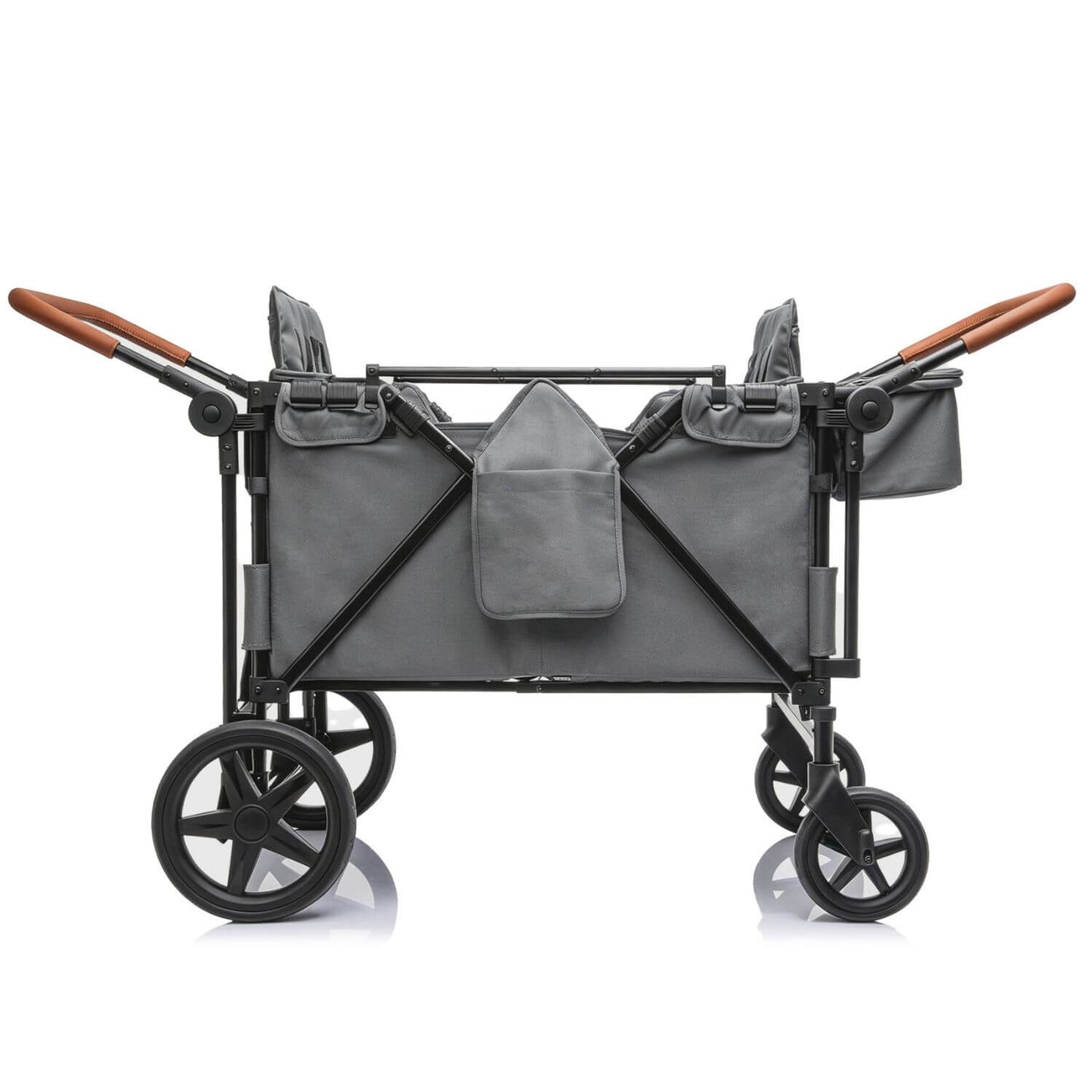 ToyRides Elite Wagon Stroller W/ Removable 4-Seater, Extra-Thick Support Bar & Higher 212 Load Capacity, Gray