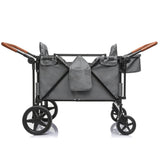 ToyRides Elite Wagon Stroller W/ Removable 4-Seater, Extra-Thick Support Bar & Higher 212 Load Capacity, Gray