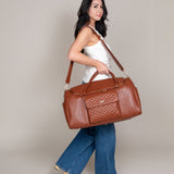 Three Little Tots Weekender Travel Bag Caramel, third additional photo