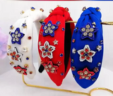 Three Little Tots Fourth of July Headband Red White and Blue