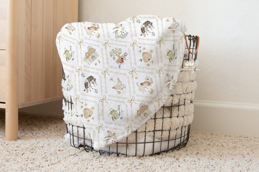 Baby Animals Farm - Vintage Baby Blanket