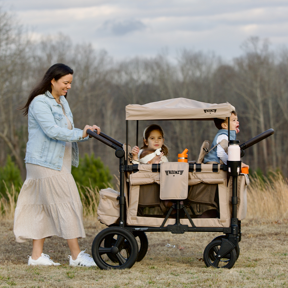 Three Little Tots Keenz Moov 2-Passenger Stroller Wagon All-Terrain Comfort for Everyday Movement, in Mocha