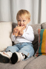 The Little Bamber - Pink - Natural Rubber & Baltic Amber Teething Toy