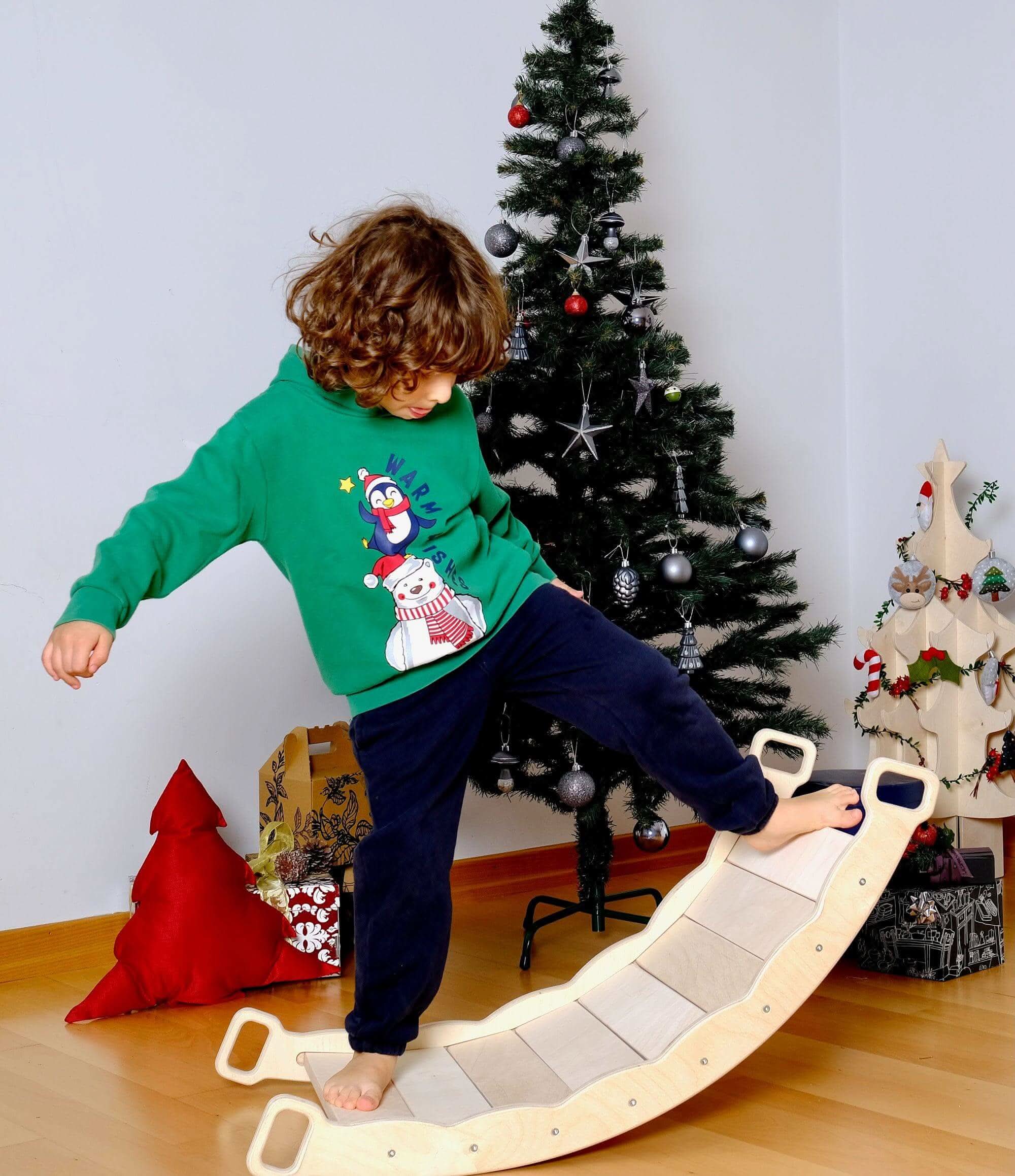 XL Wooden Balance Board with Pillow
