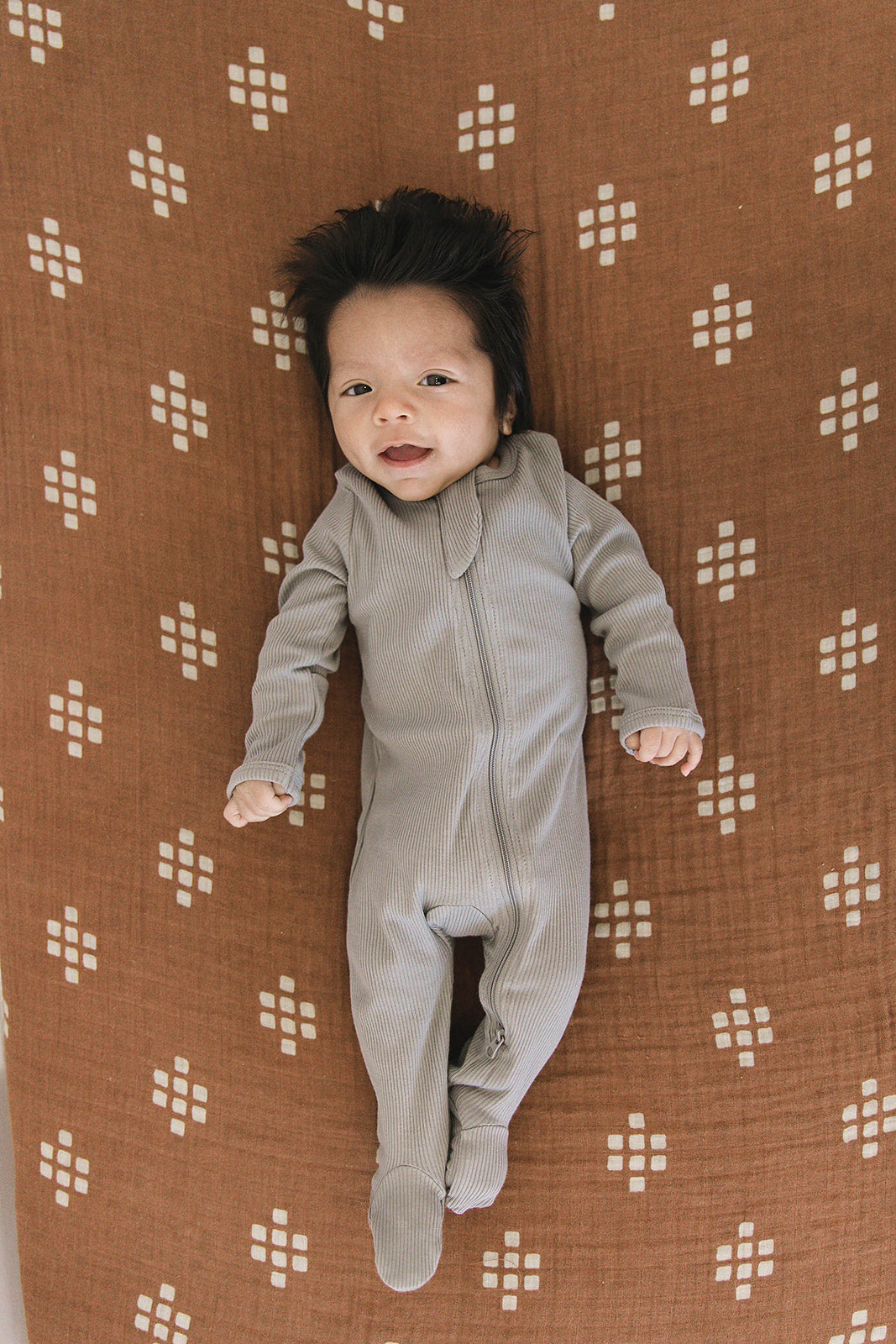 Three Little Tots Grey Organic Cotton Ribbed Zipper, supplementary photo