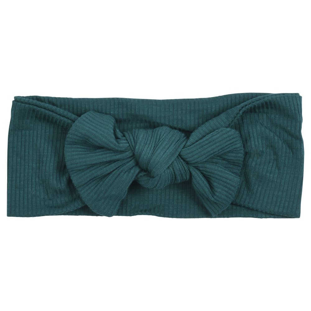 Forest Green Ribbed Knotted Headband