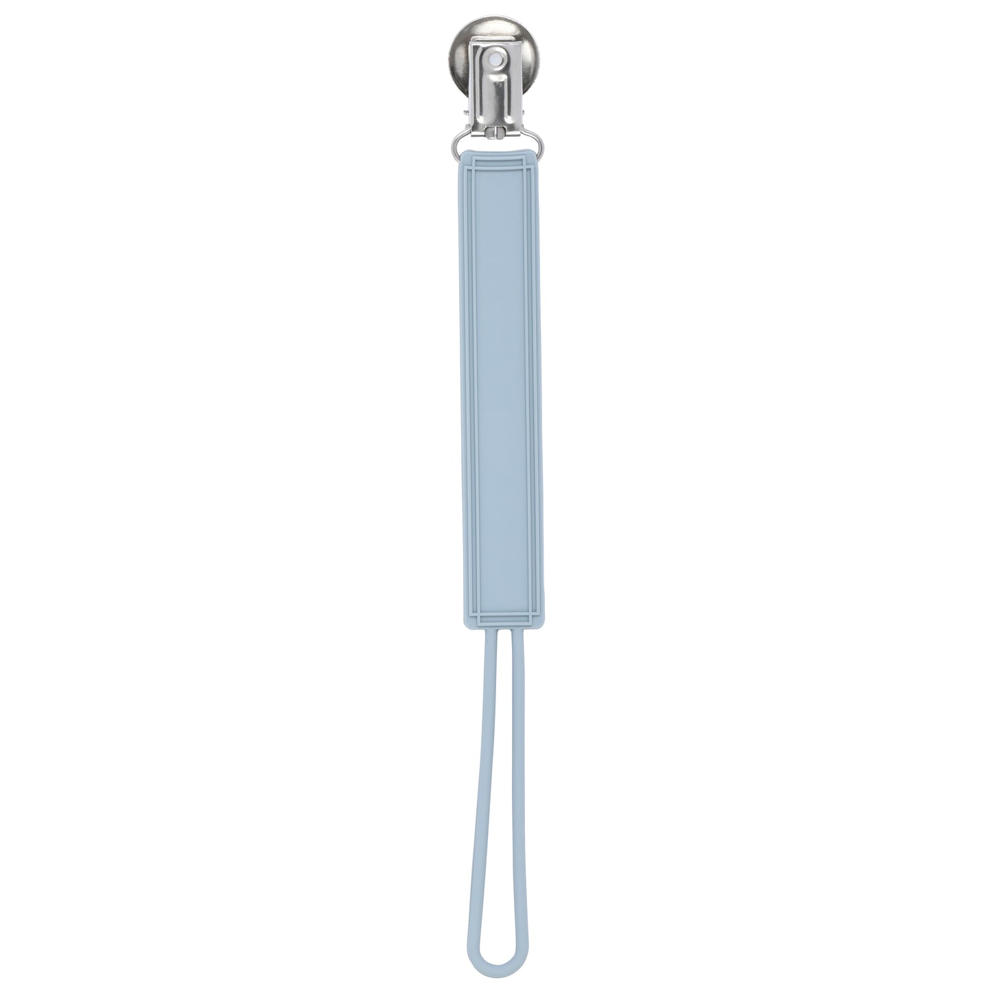 Durable 100% silicone pacifier clips with secure stainless steel clasp keep baby essentials off the ground and always accessible.v