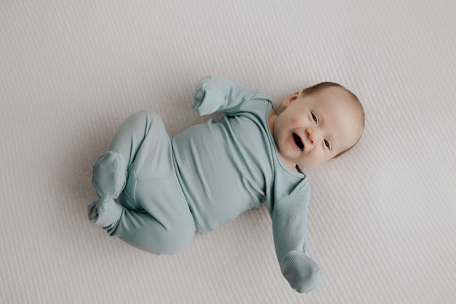 ultra soft newborn two piece pajamas with fold over mittens and footies