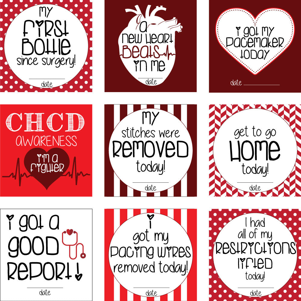 Designed after a heart warrior, these safe-to-sanitize plastic cards help you remember every unique milestone.