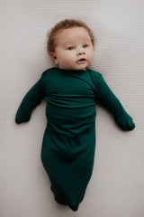 Ultra-soft baby gowns with tie bottoms for easy nighttime changes and pull-down tabs for effortless dressing. Perfect outfit for a Christmas Baby