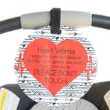 heart warrior chd awareness sign for a car seat