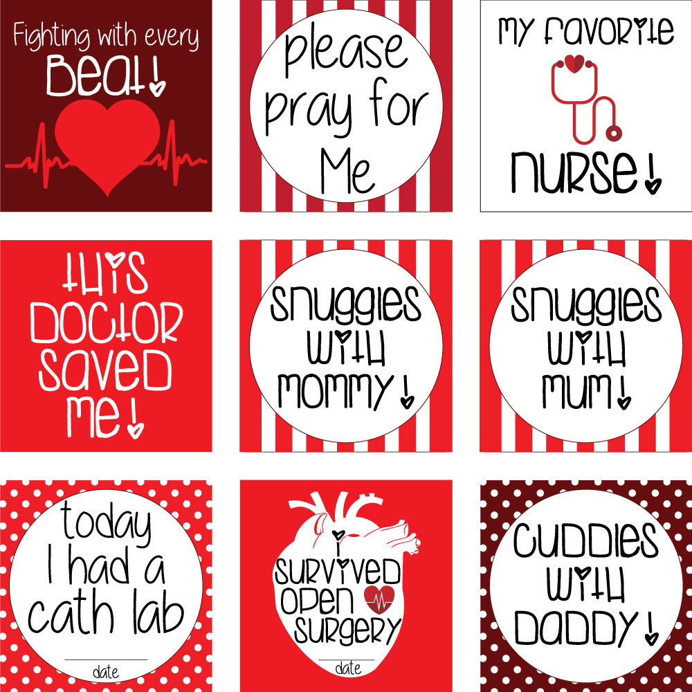 Designed after a heart warrior, these safe-to-sanitize plastic cards help you remember every unique milestone.
