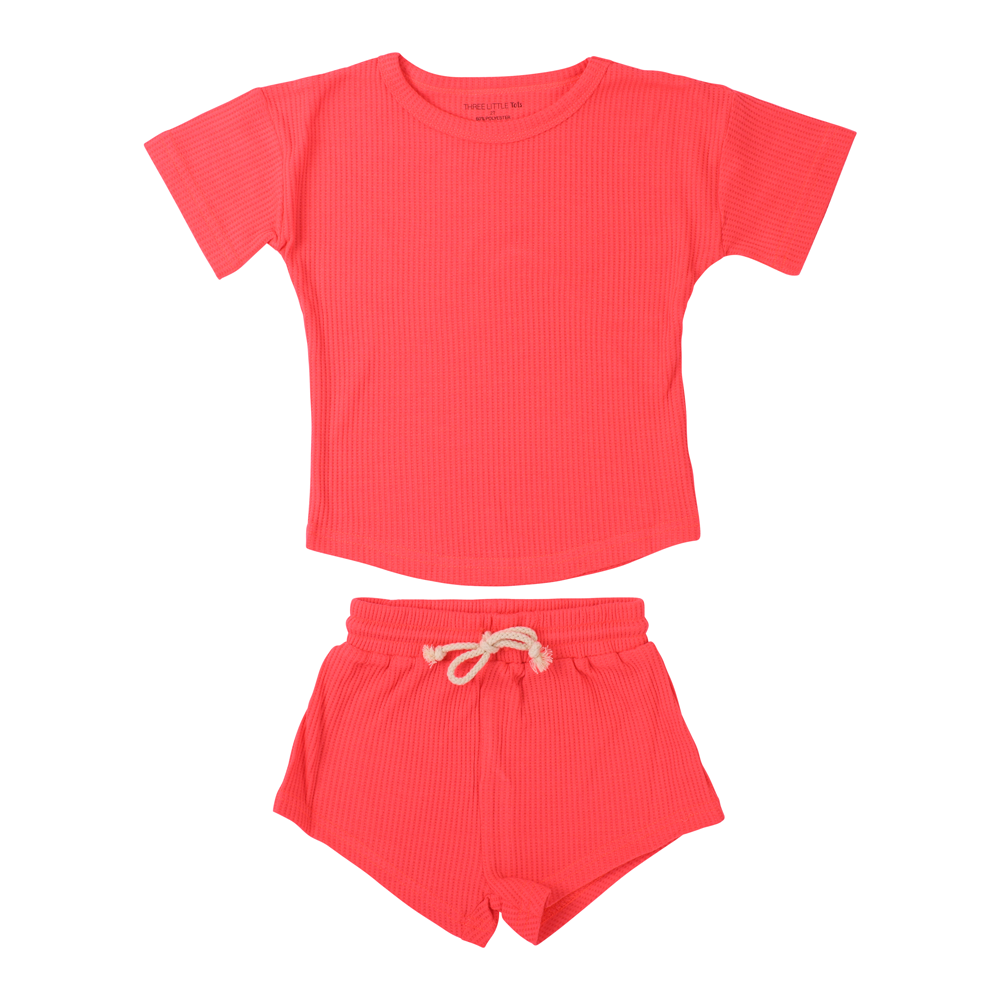 Three Little Tots Hot Pink Summer Waffle Set, additional product photo