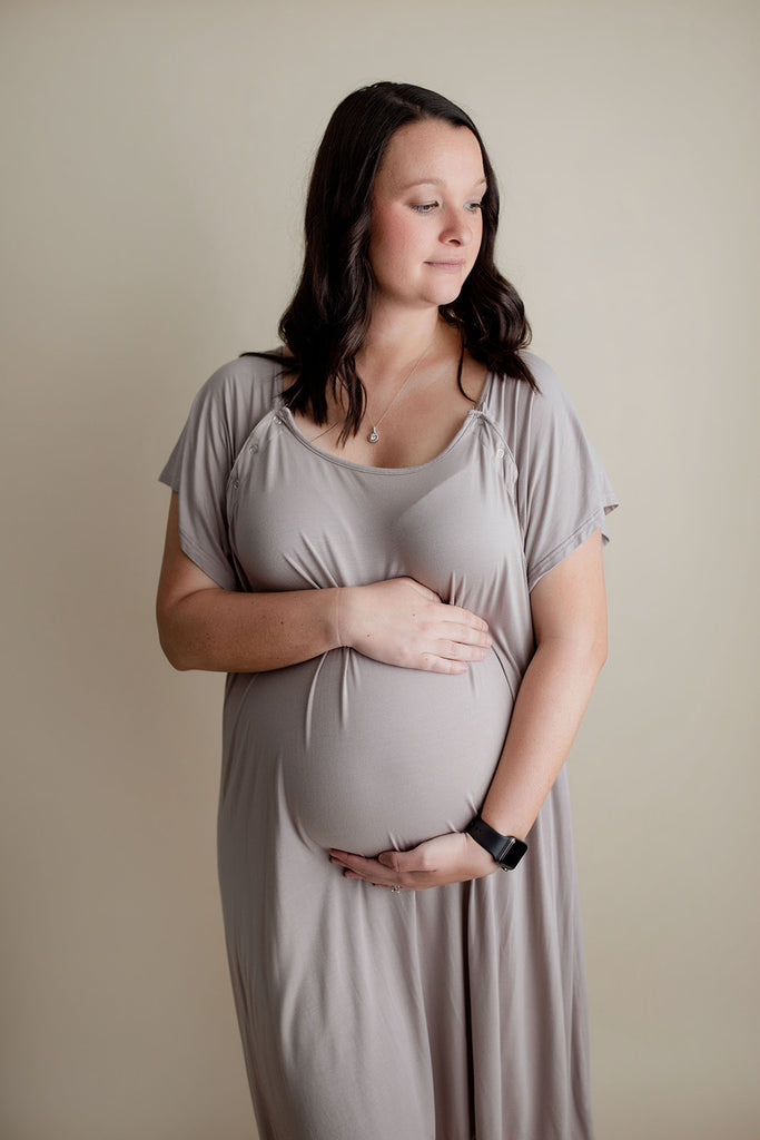 Plus size nursing gown discount