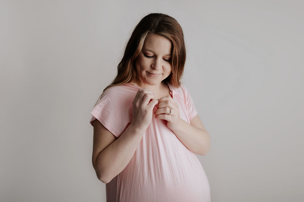 Light Pink Labor and Delivery Nursing Hospital Gown Three Little Tots