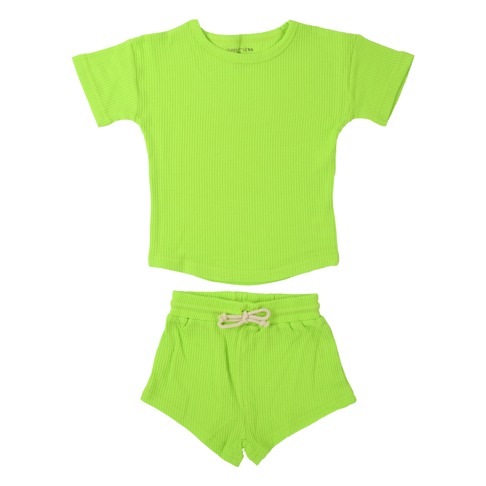 Three Little Tots Lime Green Waffle Set, additional product photo