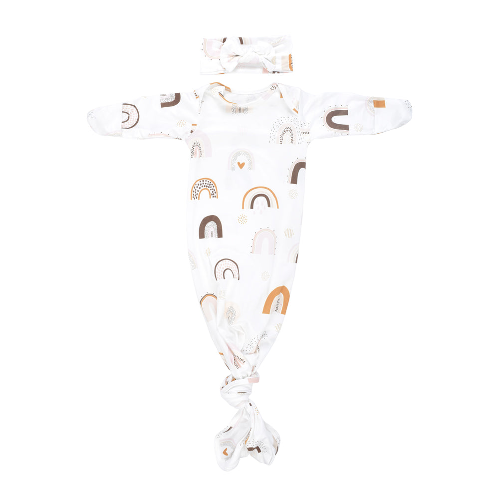 Trust in our modal knotted baby gowns, providing unparalleled comfort and ease for your rainbow baby's delicate skin.