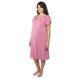 Ultra-soft, stretchy maternity gown with full backside coverage, perfect for pre and post-baby comfort.