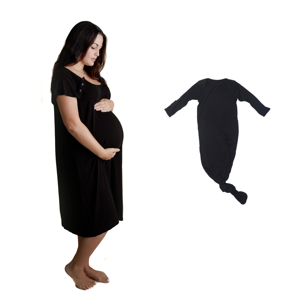 Mommy and me matching hospital gown by Three Little Tots