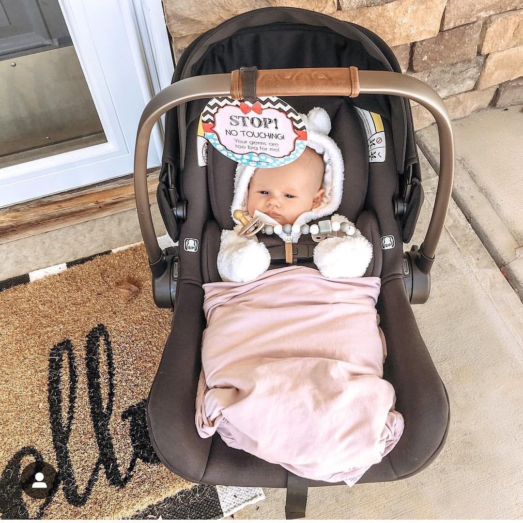 Three Little Tots Girl Zig Zag Please Don't Touch My Baby Car Seat, additional product photo