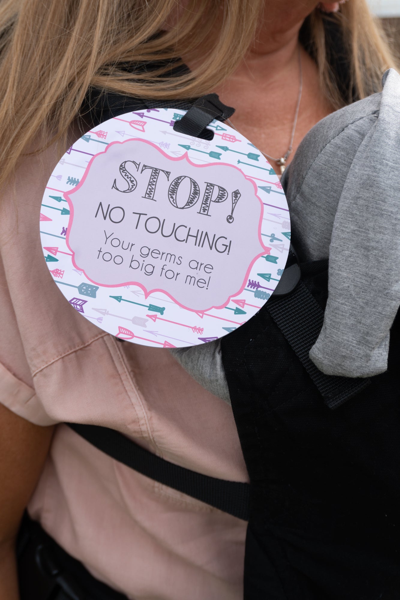 please don't touch newborn baby car seat stroller sign