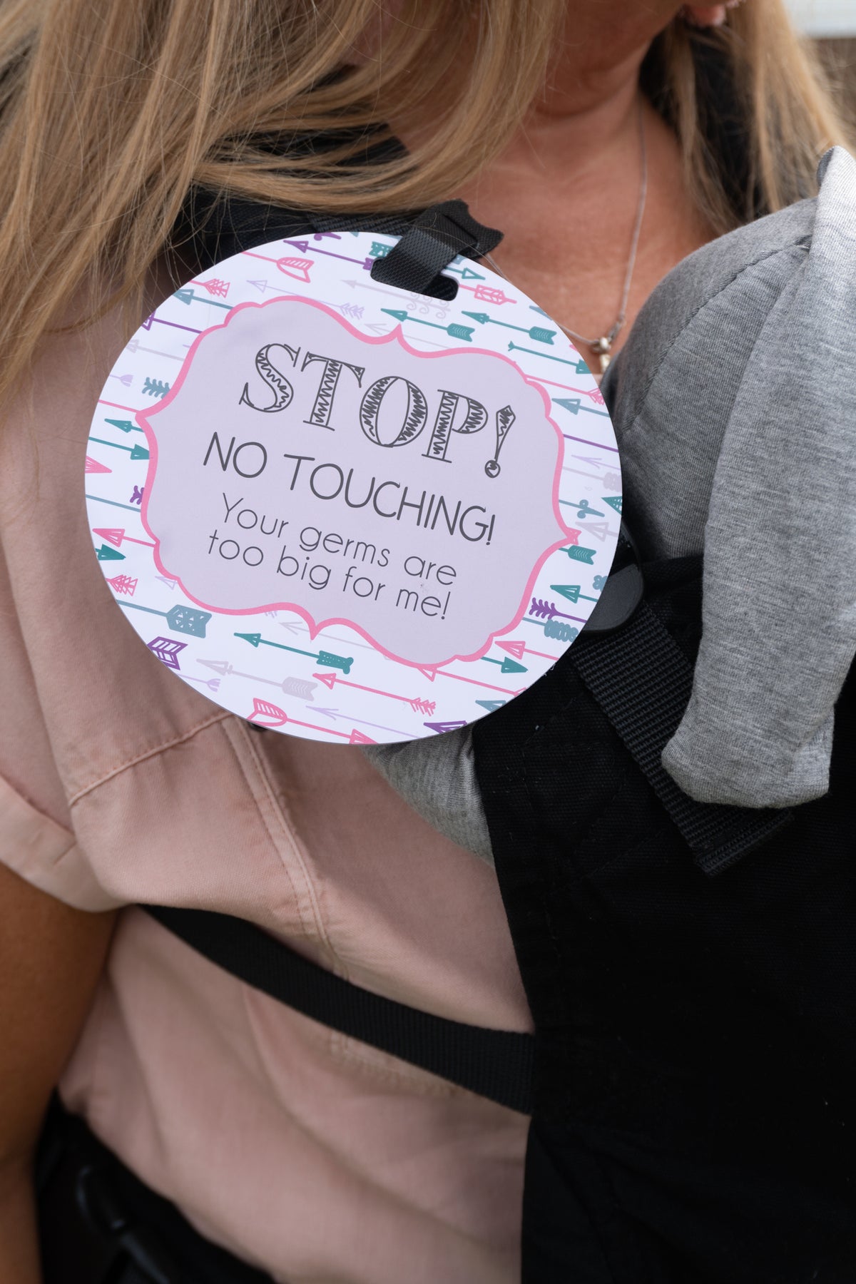 please don't touch newborn baby car seat stroller sign