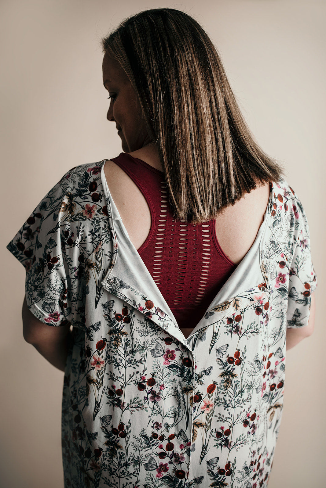 Floral Mommy Labor and Delivery Nursing Hospital Gown