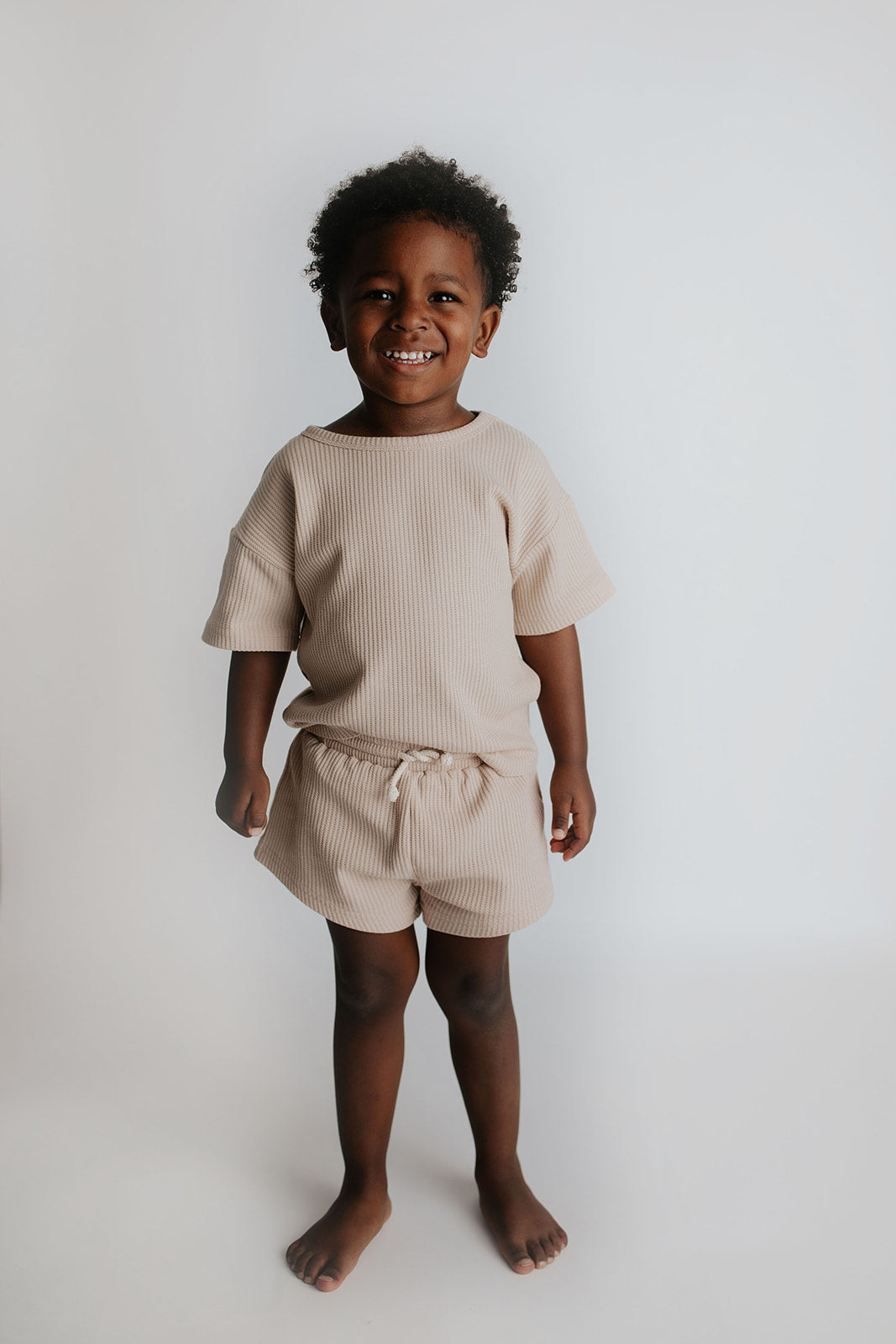 Three Little Tots Tan Waffle Set, fourth additional photo
