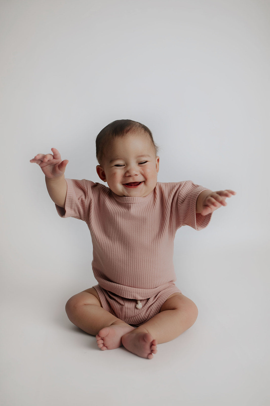 Three Little Tots Rose Summer Waffle Top and Bottom Set, second additional photo