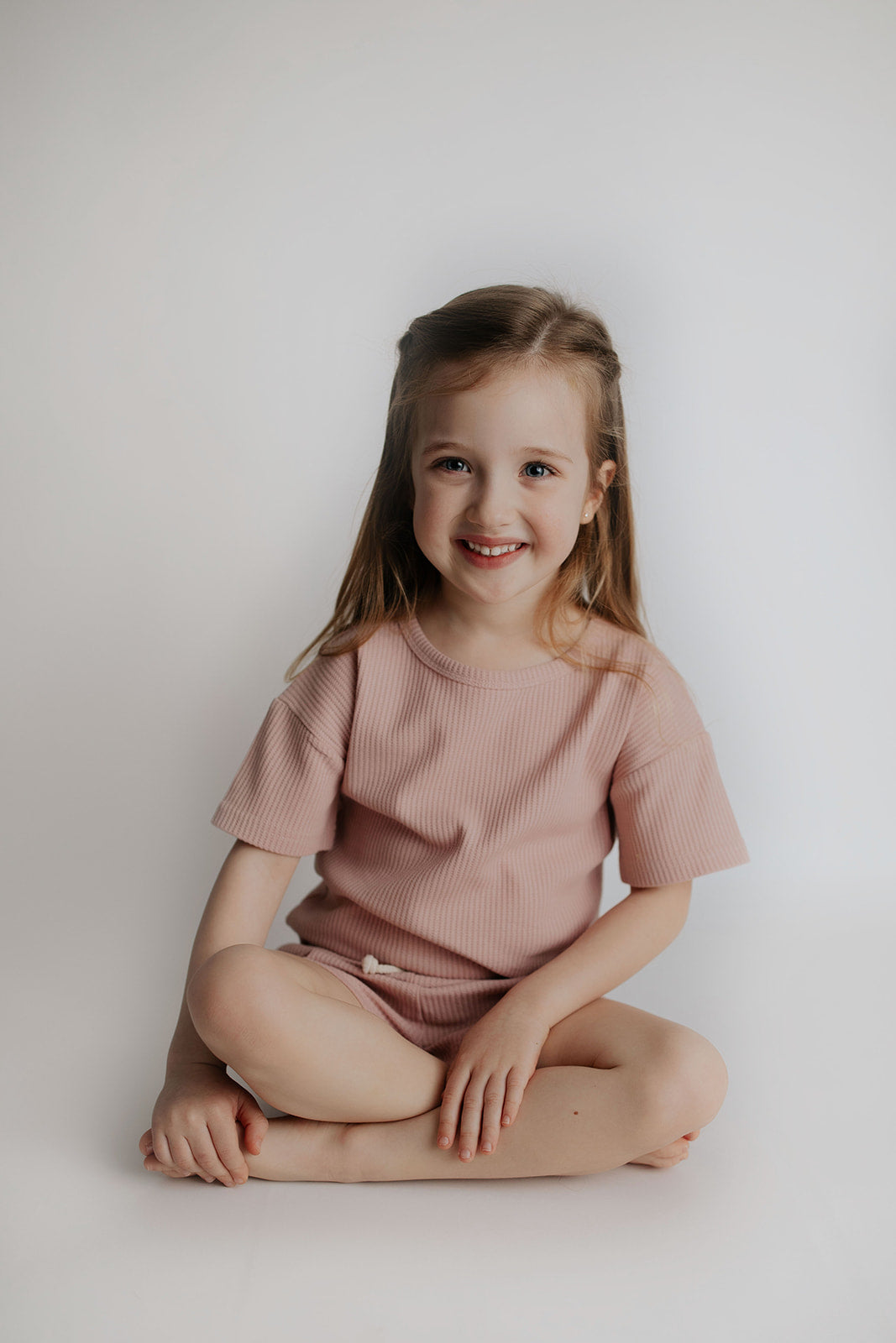 Three Little Tots Rose Summer Waffle Top and Bottom Set, sixth additional photo