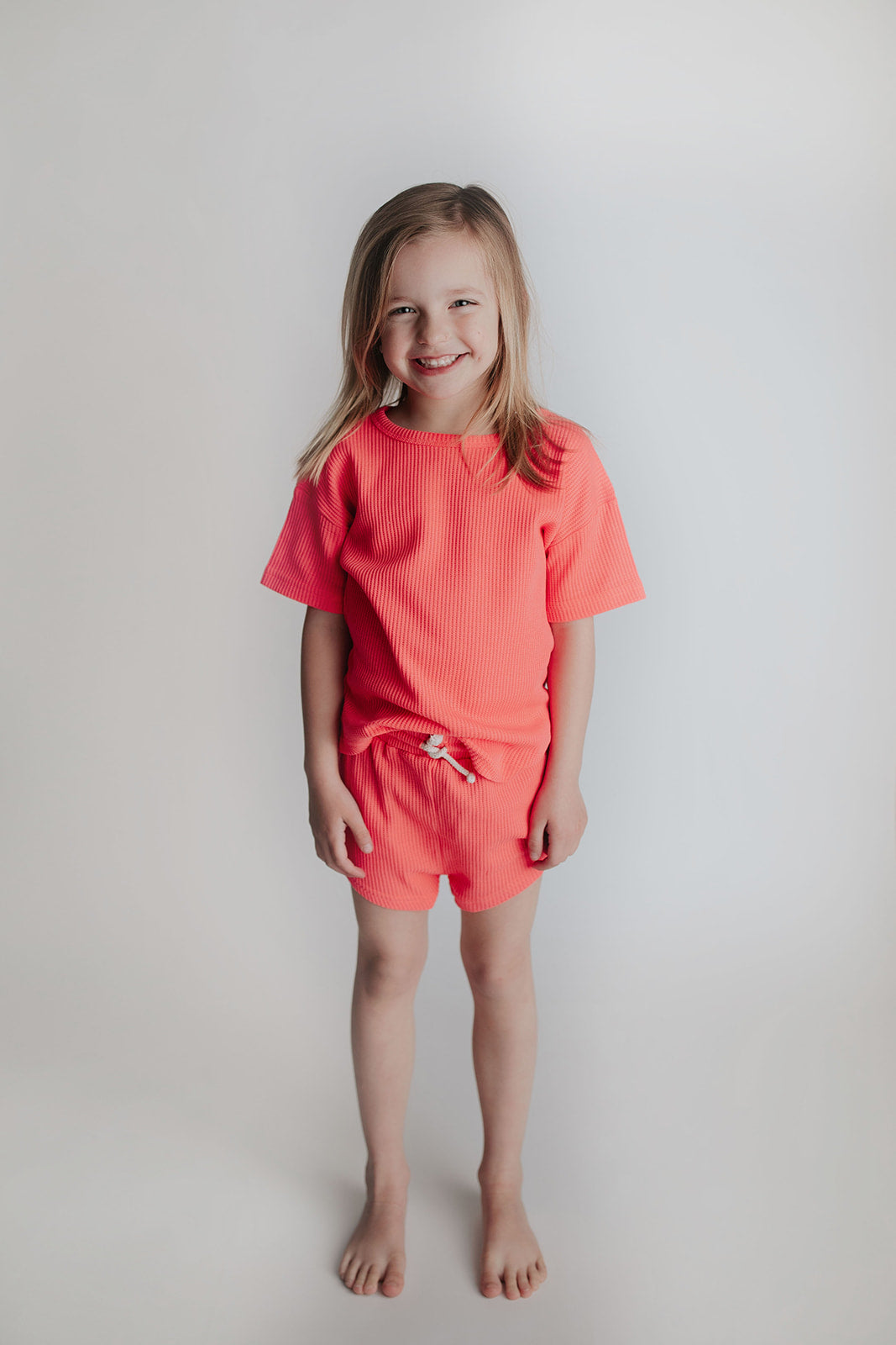 Three Little Tots Hot Pink Summer Waffle Set, alternate angle