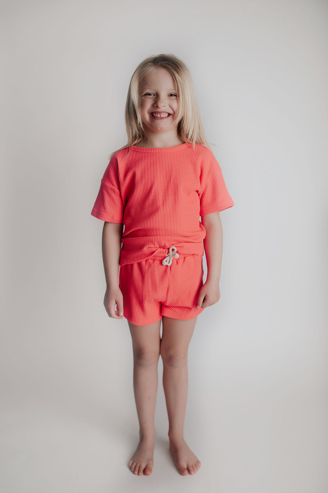 Three Little Tots Hot Pink Summer Waffle Set, fourth additional photo
