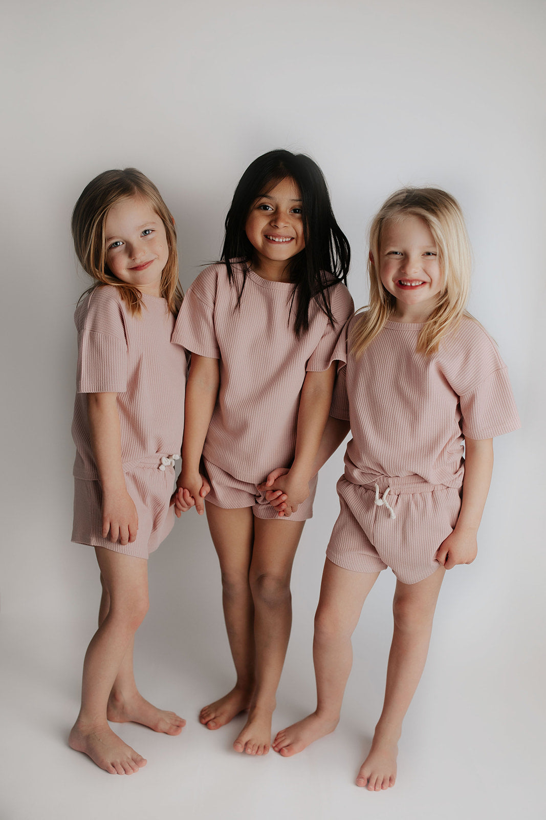 Three Little Tots Rose Summer Waffle Top and Bottom Set, additional product photo
