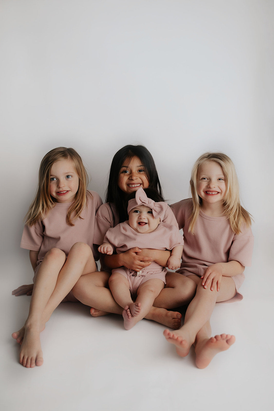 Three Little Tots Rose Summer Waffle Top and Bottom Set, additional product photo