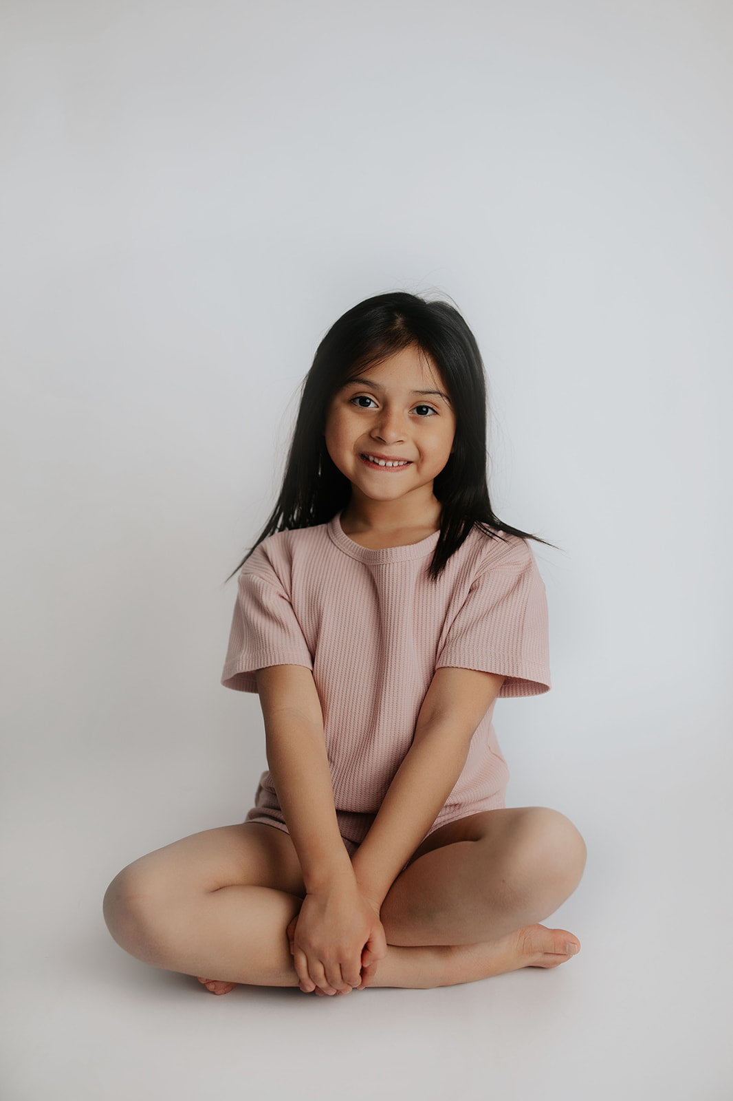 Three Little Tots Rose Summer Waffle Top and Bottom Set, additional product photo