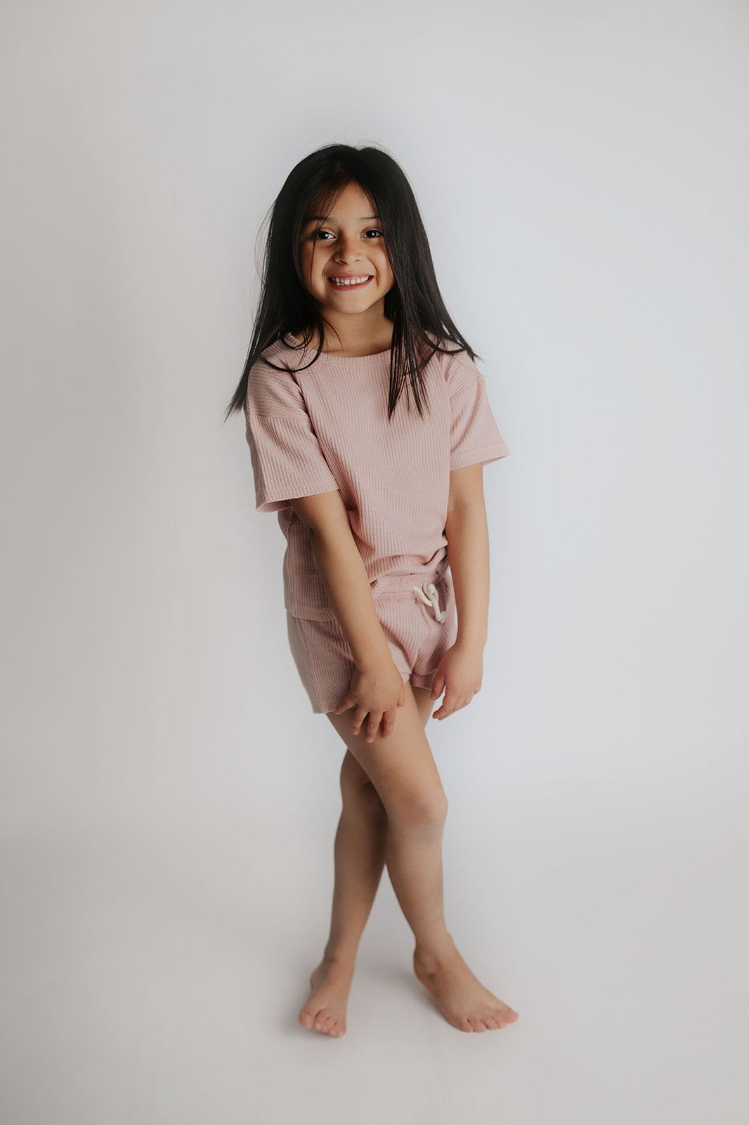 Three Little Tots Rose Summer Waffle Top and Bottom Set, additional product photo