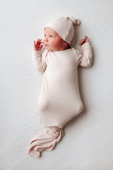 Sandy Ribbed Gown with Hat