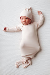 Sandy Ribbed Gown with Hat