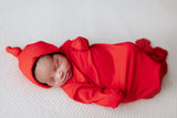 Three Little Tots Red Ribbed Knotted Gown, extra product detail