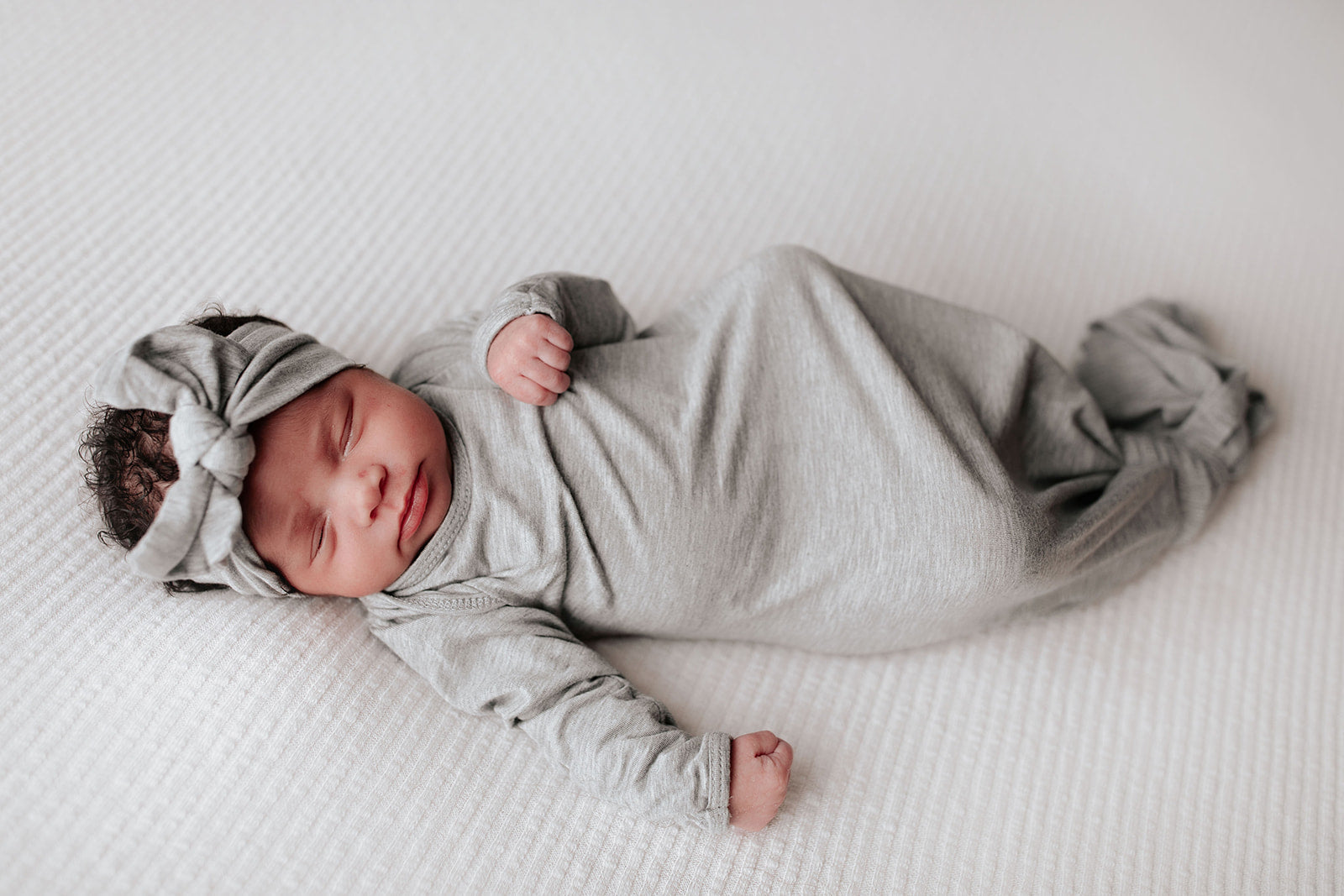 Gray Knotted Baby Gown
