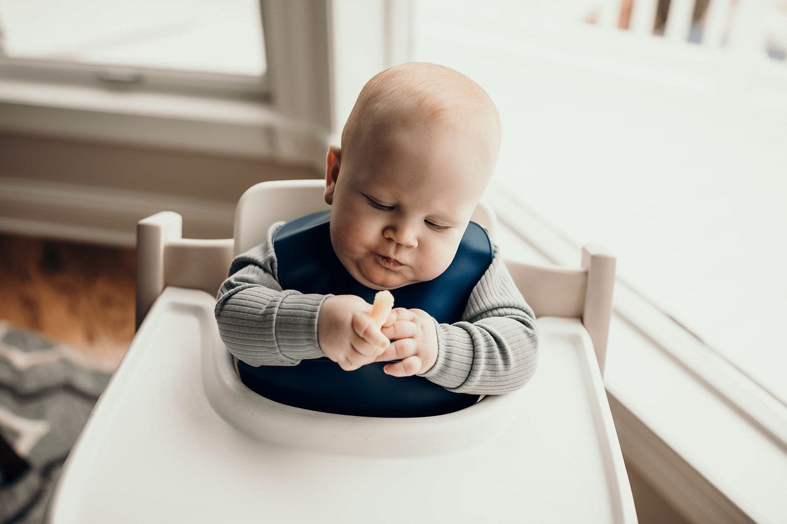 Three Little Tots Sailor Blue Silicone Bib with Crumb Catcher, seventh additional photo