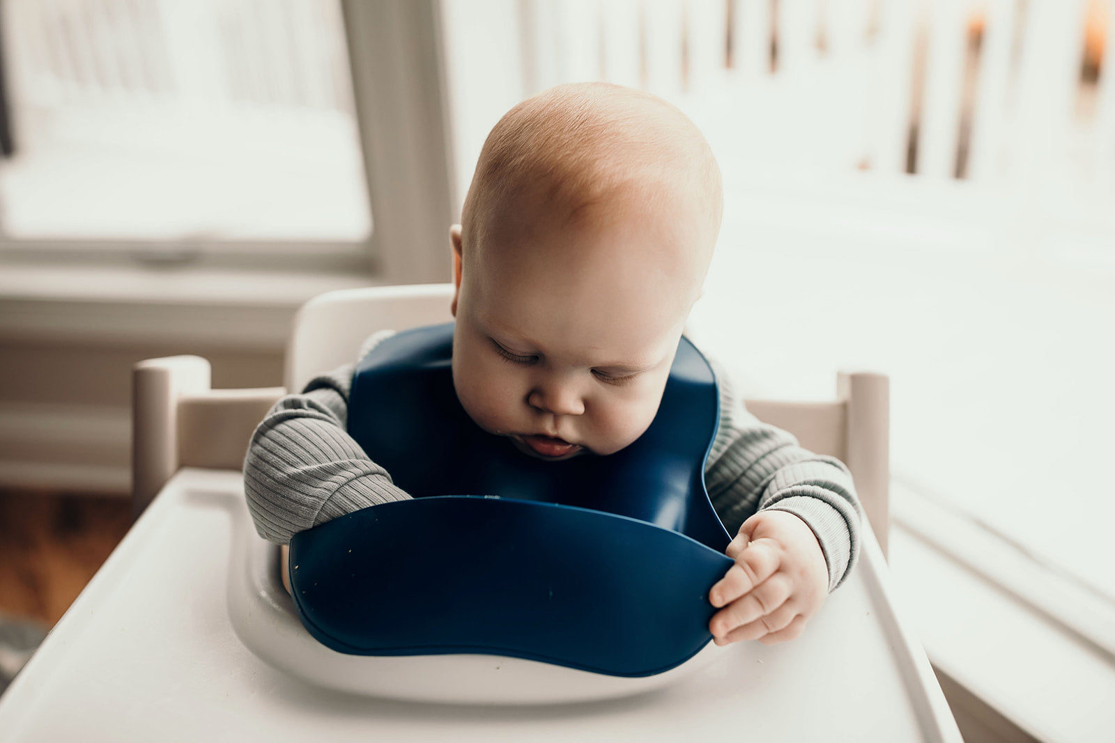 Three Little Tots Sailor Blue Silicone Bib with Crumb Catcher, supplementary photo